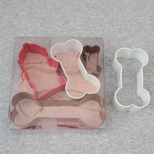 Dog Bone Cookie Cutter Set - Red, White, Brown